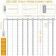 JUILA-YUN 280 LED Curtain Lights, 9.8 Ft by 9.8 Ft Curtain String Lights for Bedroom, Warm White Curtain Fairy Lights, 8 Lighting Modes, Remote Control for Hanging Window, Chrismas, Wedding, Party, Outdoor