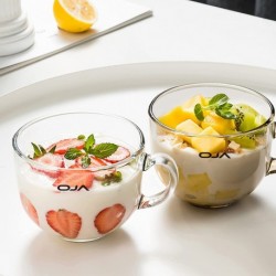 Transparent Fruit Cup Breakfast Cup for Fruit Yogurt, Oatmeal, Milk Tea, Coffee,15 Oz Large-capacity