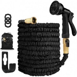 JUILA-YUN 50ft Expandable Garden Hose , Leakproof Lightweight Retractable Water Hose with Solid Brass Fittings, Extra Strength 3750D Durable Gardening Flexible Hose Pipe