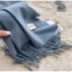 ChinCi  Monochrome scarf pure color tassel long scarf warm imitation cashmere scarf