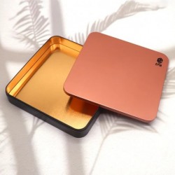 EPM  Empty large metal box with lid macaroon cake cookie candy store seamless metal box