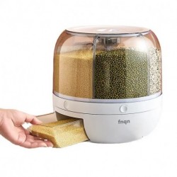 fnqn  kitchen containers Kitchen automatic grain storage container cereal rice rotary distribution kitchen container