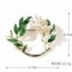 YHEZXUN  Fashion simple gold-plated alloy green leaf pearl gardenia brooch