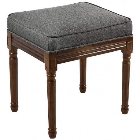 CYhom Grey Linen Bench with Wooden Legs-Window Seat-Chairs Footstools Bench Stools for Bedroom/Living Hallway Furniture-Upholstered Chair