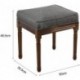 CYhom Grey Linen Bench with Wooden Legs-Window Seat-Chairs Footstools Bench Stools for Bedroom/Living Hallway Furniture-Upholstered Chair