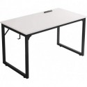 JRSLAK Home Office Desk, Modern Industrial Simple Style Computer Desk, Workstation, Sturdy Writing Desk(39", White)