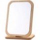 JRSLAK Rectangle Compact Table Mirror Standing Wood Framed Mirror Desktop Mirror 90 Degree Rotating Mirror for Makeup Cosmetic