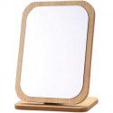JRSLAK Rectangle Compact Table Mirror Standing Wood Framed Mirror Desktop Mirror 90 Degree Rotating Mirror for Makeup Cosmetic