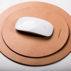 CRTWDMAN  Genuine Brown Leather Mouse Mat Computer Mouse Pad