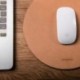 CRTWDMAN  Genuine Brown Leather Mouse Mat Computer Mouse Pad