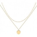 Essenrong Gold Layered Necklace,14K Gold Disc/Circle Bead Chain Dainty Elegant Simple Layer Necklace for Women