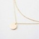 Essenrong Gold Layered Necklace,14K Gold Disc/Circle Bead Chain Dainty Elegant Simple Layer Necklace for Women