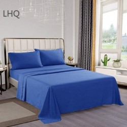 LHQ Bed Sheet Set Queen Size Hotel Luxury Quality Sheets Brushed Microfiber 1800 Thread Count Sheets Hypoallergenic 16 inch Deep Pocket, 1 Flat Sheet, 1 Fitted Sheet, 2 Pillowcases, Navy Blue
