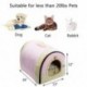IEJ Velvet Self-Warming 2 in 1 Foldable Cave House Shape Nest Pet Sleeping Bed for Cats and Small Dogs