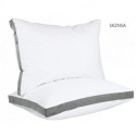 SKZNSA Gusseted Pillow (2-Pack) Premium Quality Bed Pillows - Side Back Sleepers - Grey Gusset - Queen - 18 x 26 Inches
