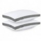 SKZNSA Gusseted Pillow (2-Pack) Premium Quality Bed Pillows - Side Back Sleepers - Grey Gusset - Queen - 18 x 26 Inches