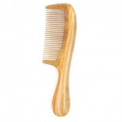 VUBOJO Natural Green Sandalwood Hair Comb Wooden Comb (Fine Tooth) for Curly Hair Detangling - No Static, Prevent Tangle, Handmade