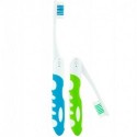 VUBOJO Travel Toothbrush, Folding with Built in Cover, Hiking, Camping, Emergency , Packable, collapsable, Foldable, Pocket Medium Bristle Brushes (2 Pack) (Blue-Green)