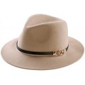 LOZAAO Womens Fedora Hat 100% Wool Wide Brim Felt Panama Sun Hats Vintage Trilby Cap with Buckle