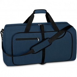 ERZUKU Travel Duffel Bag 65L Foldable Weekender Overnight Bags for Men Women Waterproof Sports Gym Bag with Shoes Compartment Holdall Weekend Bag Blue