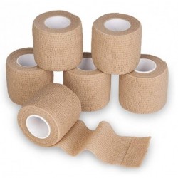 Yeekue Self Adherent Cohesive Bandages Wrap 2" x 5 Yards, 6Rolls, Medical Tape for Skin, Elastic Adhesive Tape Breathable for Stretch Athletic，Ankle Sprains & Swelling, Sports，First Aid