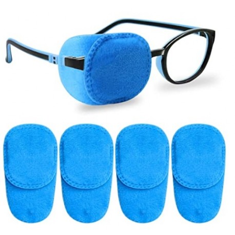 Yeekue Koreno 4 Pack Eye Patches for Kids Girls Boys, Soft Eye Patch for Glasses, Medical Eye Patch for Children Treating Lazy Eye Amblyopia Strabismus and After Surgery(Blue)