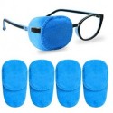 Yeekue Koreno 4 Pack Eye Patches for Kids Girls Boys, Soft Eye Patch for Glasses, Medical Eye Patch for Children Treating Lazy Eye Amblyopia Strabismus and After Surgery(Blue)