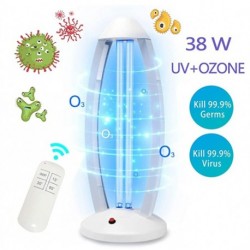 HOVOBO UV Light Sanitizer,  Disinfection Lamp, Remote Control Germicidal Lamp Steriliser Light Ultraviolet Ozone Sterilization for Home Kills 99% of Germs Viruses,38W