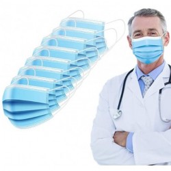 Lenoma Face Masks Medical Grade Disposable Mask 50PCS, Breathable 3 Ply Blue Hospital Protective Safety Face Mask With Adjustable Earloops for Men