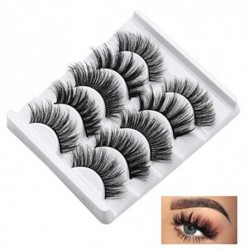 KYUDFE False Eyelashes Set 5 Pairs Styles, Fluffy 3D Eyelash Reusable, Mink Lashes Natural Look, Lashes for Women Handmade