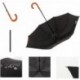 ERZUKU Stick Umbrella Oversize Windproof Umbrella Wooden Hook Handle J Stick Automatic Open Fast Drying Umbrella for Men Women … (Black)