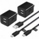 RTZHGU Android Charger , Micro USB Cable [2 Pack/6FT] with 2-Pack Dual Port USB Wall Charger Fast Charging Compatible with Samsung Galaxy S7 S6 J8 J7 Note 5,Kindle,LG,PS4,Camera (Black)
