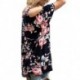 Women's Floral Print Cut Out Shoulder Short Sleeve T Shirt Blouse[sample]