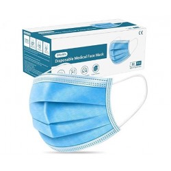 LQNOCD Medical Grade Face Mask 50 Pcs, 3-Layer Non Woven Disposable Masks with Earloop and Metal Nose Strip, Breathable Adults Mask for Family Personal Care