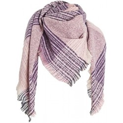 Wowlala Womens Warm Scarf Square Shawls Infinity Scarves Stripe Plaid Surface