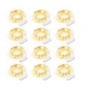 CLDRHD Fairy Lights, 12 Pack LED Fairy String Lights Battery Operated String Lights Waterproof, 20 LEDs Flexible Firefly Starry Moon Lights for Wedding Bedroom Jars Festival Decoration Warm White