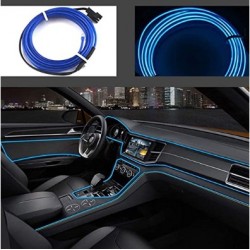  GUAYAN El Wires Car kit 5m/16ft Cold Interior Trim Bright Car Decorative Atmosphere Neon Light Tube Circle Up to 360 Degrees with Cigarette(Blue)