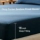 OBVYTF Bed Sheet Set Bamboo Sheets Deep Pockets 16" Eco Friendly Wrinkle Free Sheets Hypoallergenic Hotel Bedding Machine Washable Silky Soft (Navy Blue, Queen)