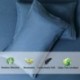OBVYTF Bed Sheet Set Bamboo Sheets Deep Pockets 16" Eco Friendly Wrinkle Free Sheets Hypoallergenic Hotel Bedding Machine Washable Silky Soft (Navy Blue, Queen)