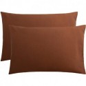 AMIBFC 2 Pack Microfiber Pillowcases, Envelope Closure, Ultra Soft and Premium Quality, 20" x 30" (Coffee, Queen)