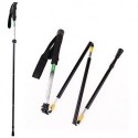 PAJLHG Travel Folding Trekking Hiking Pole with Carrying Case,Collapsible Cane Adjustable Walking Stick Portable Mobility Aid for Women Men Hikers Gift,Black