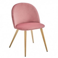 PLMLBU  Dining Chairs Set of 2, Fashion Kitchen Room Chair Upholstered Velvet Chairs Leisure Side Chairs with Metal Legs, Rose