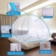 JREEDI Pop-Up Mosquito Net Portable Folding Mosquito Net Tent with Bottom Double Doors Bed Tent for Baby Toddlers Adult (King Size, 71"x79"x59") (Blue)