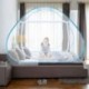 JREEDI Pop-Up Mosquito Net Portable Folding Mosquito Net Tent with Bottom Double Doors Bed Tent for Baby Toddlers Adult (King Size, 71"x79"x59") (Blue)