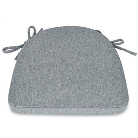MNBCVT  Chair Cushion with Ties for Dining Chairs [17 x 16.5 Inches] Non Slip Kitchen Dining Chair Pad and Seat Cushion with Machine Washable Cover - Light Gray