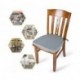MNBCVT  Chair Cushion with Ties for Dining Chairs [17 x 16.5 Inches] Non Slip Kitchen Dining Chair Pad and Seat Cushion with Machine Washable Cover - Light Gray