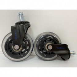 HOSALI Office Chair Wheels - Office Chair Wheel Replacement Rubber Chair casters for Hardwood Floors and Carpet -Universal fit