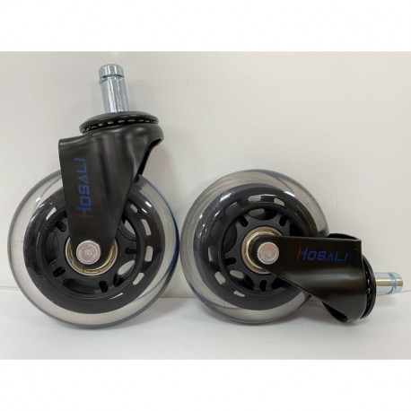 HOSALI Office Chair Wheels - Office Chair Wheel Replacement Rubber Chair casters for Hardwood Floors and Carpet -Universal fit