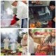 Yearvot Oven Gloves, Heat Resistant Cooking Gloves Silicone Grilling Gloves Long Waterproof BBQ Kitchen Oven Mitts with Inner Cotton Layer for Barbecue, Cooking, Baking -Red