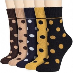 QIXULM Women's Winter Wool Socks Warm Soft Pattern Crew Socks (5 Pairs)